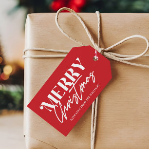 Holiday Red Merry Weihnachtsgeschenke Tags Geschenkanhänger