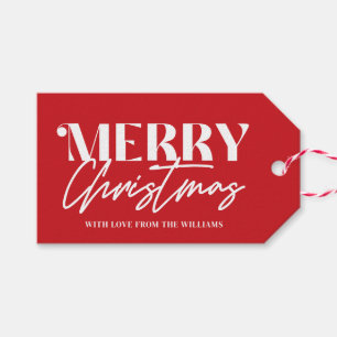 Holiday Red Merry Weihnachtsgeschenke Tags Geschenkanhänger