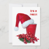 Holiday Red Party Cup und Cap Einladung (Vorderseite)