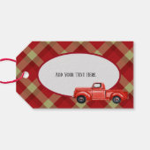 Holiday Red Pick Up Truck Geschenktag Geschenkanhänger (Rückseite Horizontal)