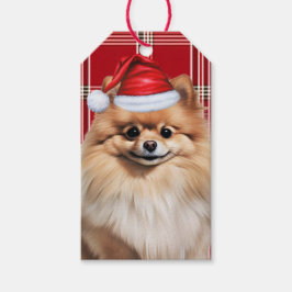 Holiday Red Plaid Pomeranian Dog Lover Christmas Geschenkanhänger