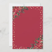 Holiday Red Poinsettia Gold Glitzer Wedding Einladung (Rückseite)