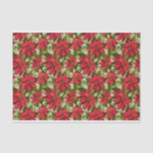 Holiday Red Poinsettia Tissue Paper Seidenpapier (Vorderseite)