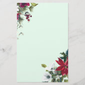 Holiday Red Poinsettia und Evergreen Briefpapier (Vorderseite)