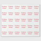 Holiday Red Schriftart Weihnachtswünsche Geschenkpapier (Flach)