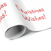 Holiday Red Schriftart Weihnachtswünsche Geschenkpapier (Rolleneckpunkt)