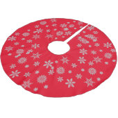 Holiday Red Snowflake Kristallkulisse Weihnachtsde Polyester Weihnachtsbaumdecke (Schrägansicht)