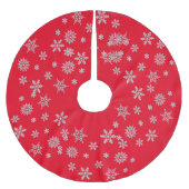 Holiday Red Snowflake Kristallkulisse Weihnachtsde Polyester Weihnachtsbaumdecke (Vorderseite)