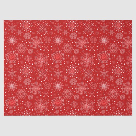 Holiday Red Snowflake Tissue Seidenpapier (Vorderseite)