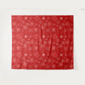 Holiday Red Snowflake Wall Tapestes Wandteppich (Vorderseite (Horizontal))