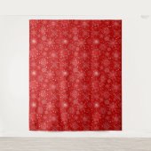 Holiday Red Snowflake Wall Tapestes Wandteppich (Vorderseite)