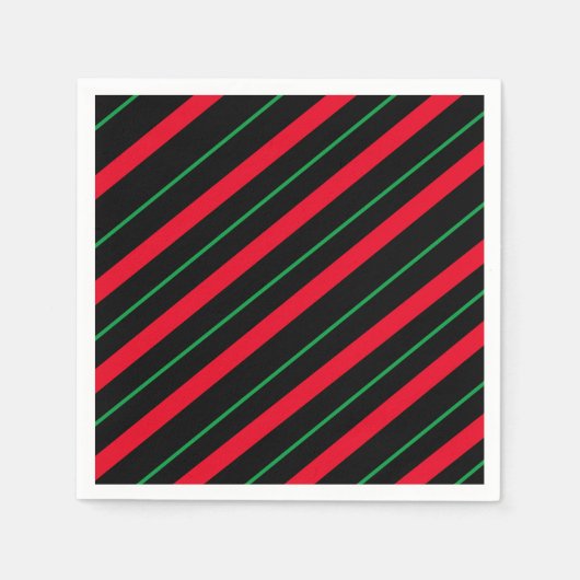 Holiday Red und Black Party Napkins Serviette (Vorderseite)