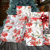 Holiday Red Winterberry Holly Geschenkpapier