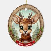 Holiday Reindeer Festive Rustic Christmas 🦌🎄 Keramik Ornament (Links)