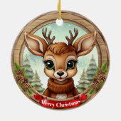 Holiday Reindeer Festive Rustic Christmas 🦌🎄 Keramik Ornament (Hinten)