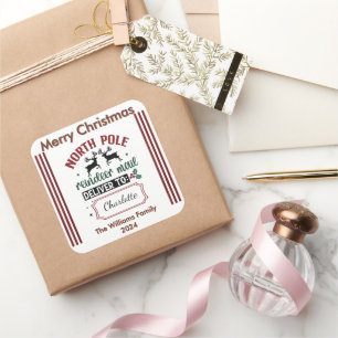 Holiday Reindeer Mail-Aufkleber Quadratischer Aufkleber