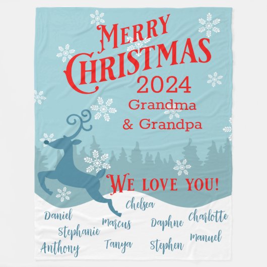 Holiday Reindeer Personalisiert Blanket Fleecedecke (Vorderseite)