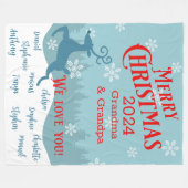 Holiday Reindeer Personalisiert Blanket Fleecedecke (Vorderseite (Horizontal))