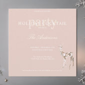 Holiday Reindeer Pink Weihnachtscocktail Party Einladung