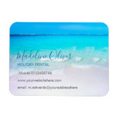 Holiday Rental Ocean Wave Beach Blue Modern Magnet (Horizontal)