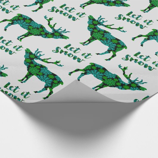 Holiday Rentier lassen Sie es schneien Muster Geschenkpapier (Ecke)