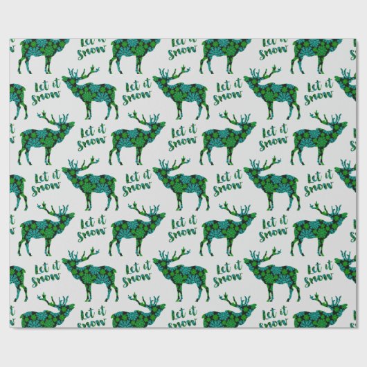 Holiday Rentier lassen Sie es schneien Muster Geschenkpapier (Flach)