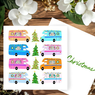 Holiday Retro RV Motorhome Xmas Weihnachtskarte