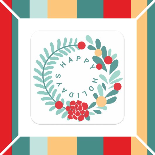 Holiday Retro Vibe Happy Holidays Rechteckiger Pappuntersetzer