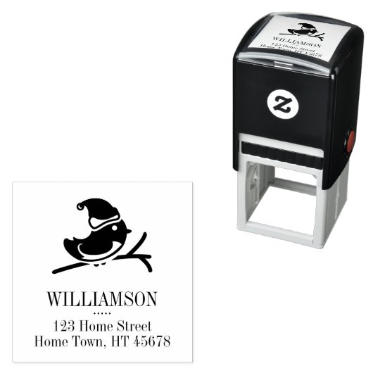 Holiday Robin Square Rücksendeadresse Permastempel (Beispiel)