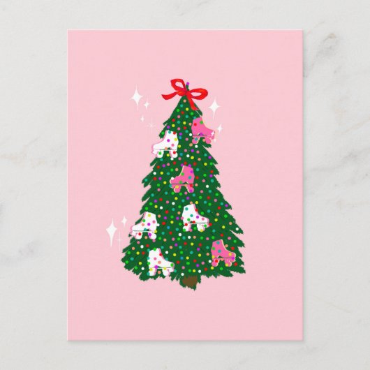 Holiday Roller Skate Ornaments Weihnachtsbaum Postkarte (Vorderseite)
