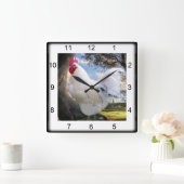 Holiday Rooster Quadratische Wanduhr (Zuhause)