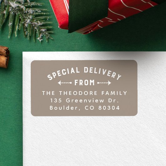 Holiday Rücksendeadresse - Sonderzustellung neutra Adressaufkleber