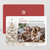 Holiday Rustic Evergreen Message Foto Weihnachten (Vorne/Hinten)