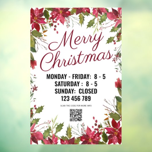 Holiday saison Shop-Zeichen mit QR-Code. Fensteraufkleber (Blatt 3)