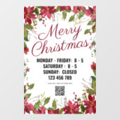 Holiday saison Shop-Zeichen mit QR-Code. Fensteraufkleber (Blatt)