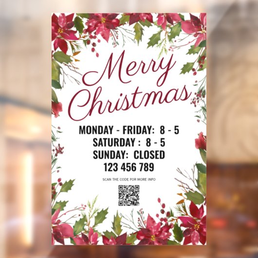 Holiday saison Shop-Zeichen mit QR-Code. Fensteraufkleber (Blatt 2)