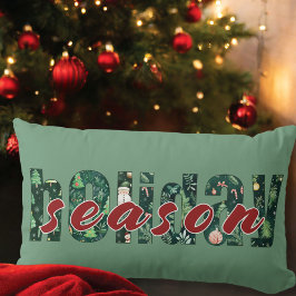 Holiday Saison Typografie Pillow Lendenkissen