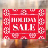 Holiday Sale Red White Snowflakes Business  Fensteraufkleber (Blatt 2)