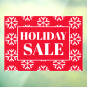 Holiday Sale Red White Snowflakes Business  Fensteraufkleber (Blatt 3)