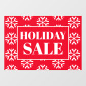 Holiday Sale Red White Snowflakes Business  Fensteraufkleber (Blatt)