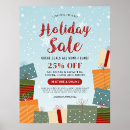 Holiday Sale Snowflakes und Prestige Business Poster
