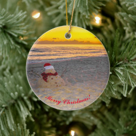 Holiday Sandman am Strand Keramik Ornament