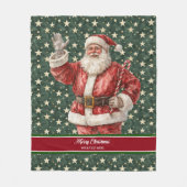 Holiday Santa Blanket in Rot und Weiß Fleecedecke (Vorderseite)