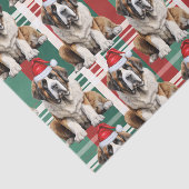 Holiday Santa Saint Bernard Dog Plaid Christmas Seidenpapier (Ausschnitt)