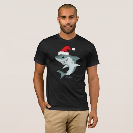 Holiday Santa Shark Christmas Dark T - Shirt (Vorne ganz)