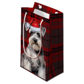 Holiday Schnauzer Dog Holiday Plaid Christmas Kleine Geschenktüte (Vorderseite Schrägansicht)