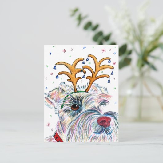 Holiday Schnauzer Postkarten (Stehend Vorderseite)