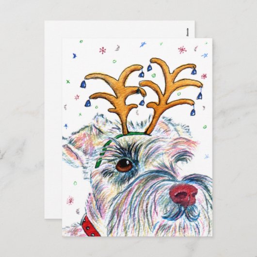 Holiday Schnauzer Postkarten (Vorne/Hinten)