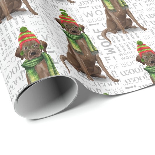Holiday Schokolade Labrador Dog Lover und Woof Geschenkpapier (Rolleneckpunkt)