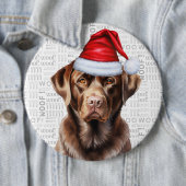 Holiday Schokolade Labrador Hund auf Holzboden Button (Beispiel)